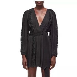 NWT The Kooples Black V-Neck Dress size us 6 (fr2)